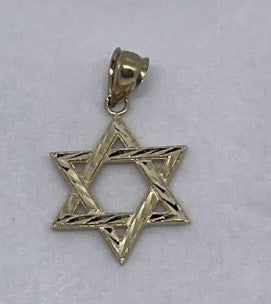 14K Gold Star of David Pendant